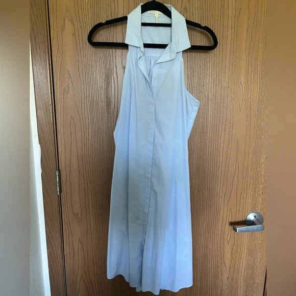 Maje light blue shirt dress
